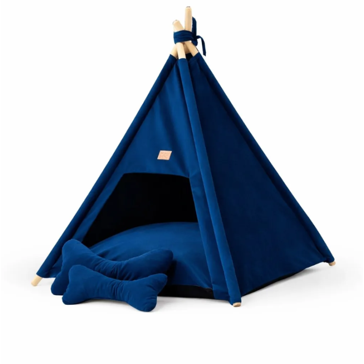 TeePee stan Golden dog 70 x 70 x 90 cm - námornícka modrá